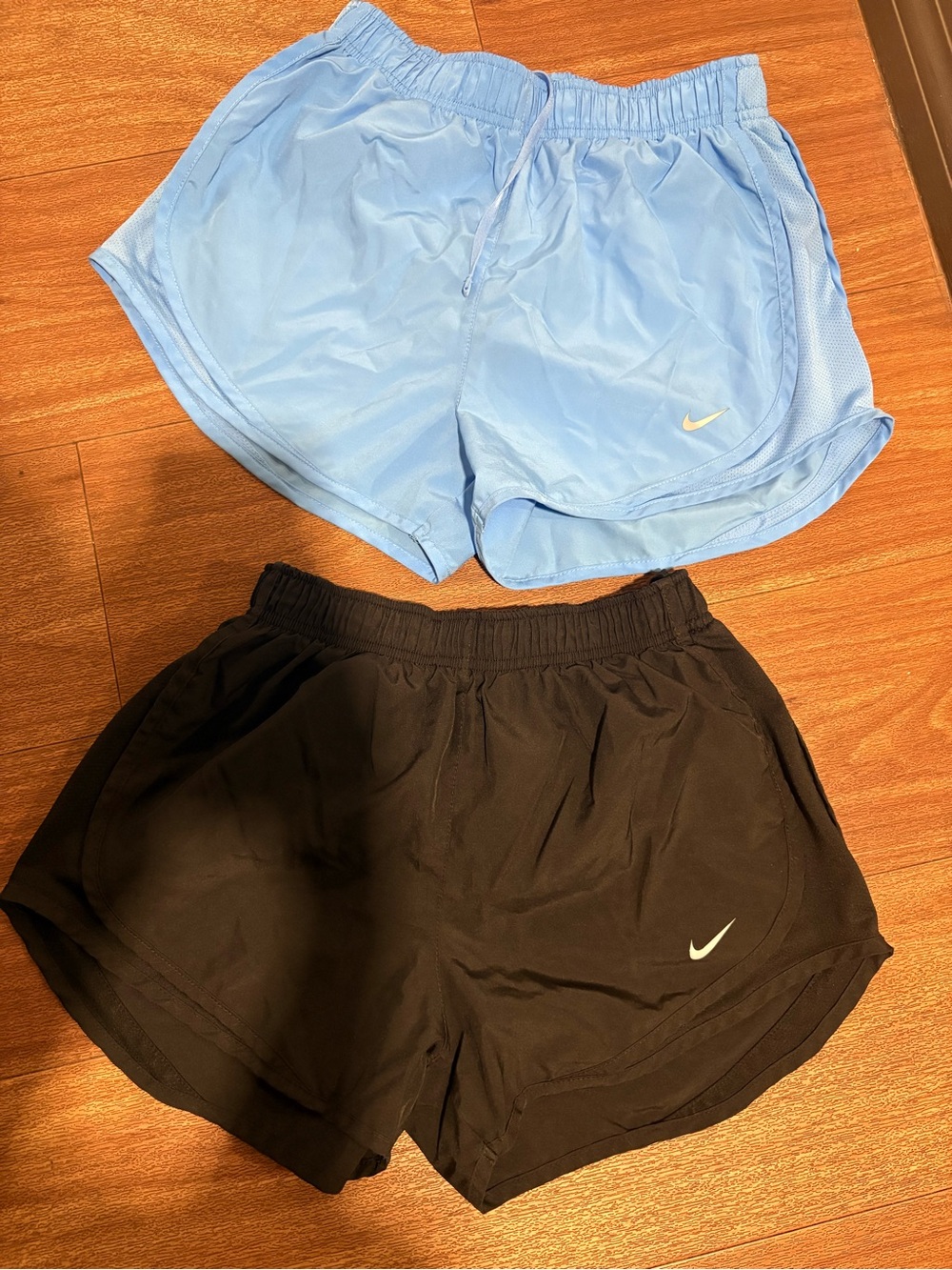 Nike Women's Athletic Shorts - Light Blue & Black
